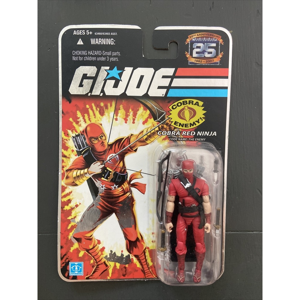 GI Joe Cobra Red Ninja The Enemy 25th Anniversary foil 2007 Hasbro Action Figure